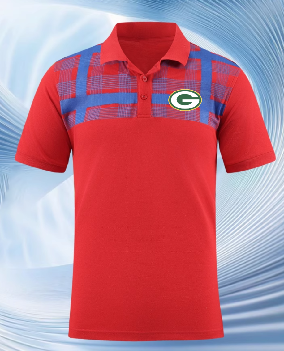 Green Bay Packers red Men 2025 NFL polo T shirt